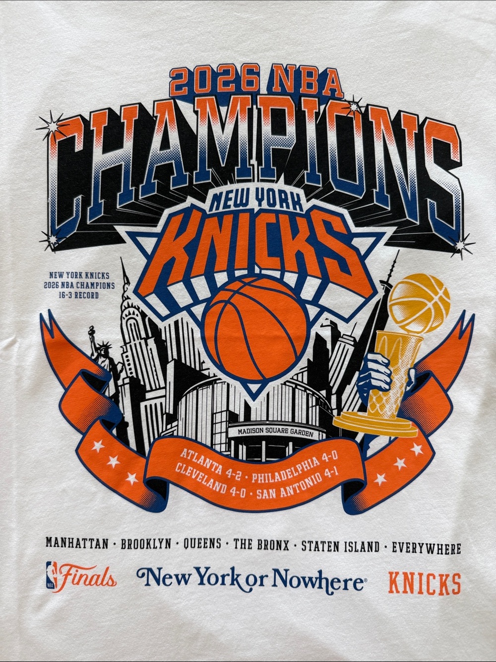 **LIMITED EDITION** NWT 2026 NBA Champions New York Knicks NYON T-Shirt - Medium